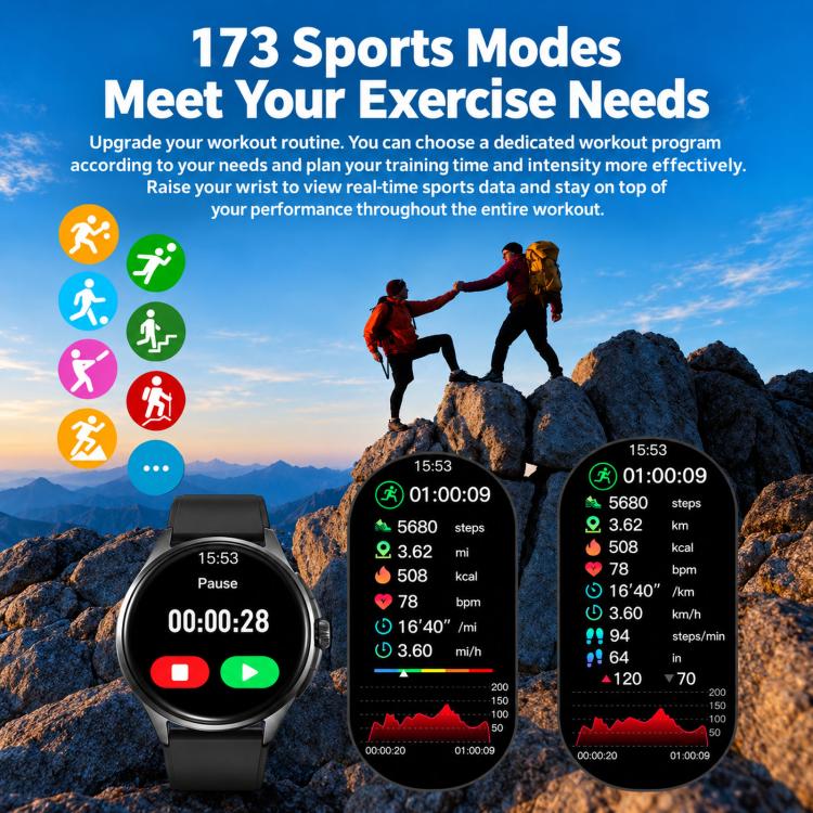 Smartwatch SKMEI S235 con chiamate Bluetooth, schermo touch HD da 1,45 pollici, rilevamento della frequenza cardiaca e dell'ossigeno nel sangue, NFC e funzione NFC., TPU Strap, Leather Strap Black, Leather Strap Brown, Stainless Steel Strap