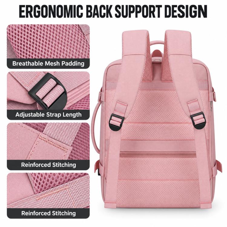 Zaino da viaggio REMOID 1005, espandibile, per laptop, con porta di ricarica USB e cinghia per il fissaggio al bagaglio.