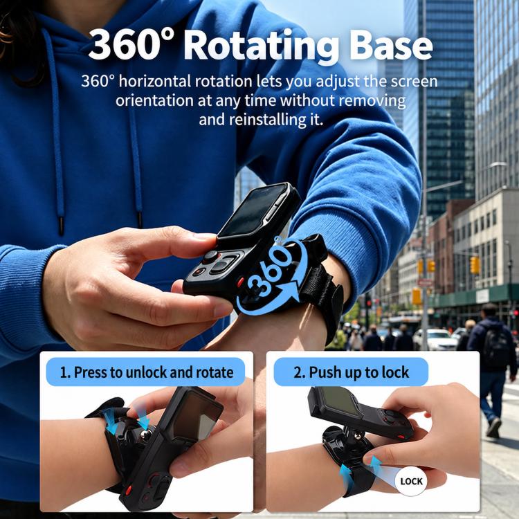 Per Insta360 Luna Ultra Kit di supporto per collo e cinturino da polso a sgancio rapido per ciclismo POV a mani libere, Neck Mount and Wrist Strap Kit