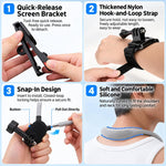 Per Insta360 Luna Ultra Kit di supporto per collo e cinturino da polso a sgancio rapido per ciclismo POV a mani libere, Neck Mount and Wrist Strap Kit
