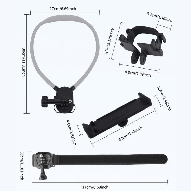 Per Insta360 Luna Ultra Kit di supporto per collo e cinturino da polso a sgancio rapido per ciclismo POV a mani libere, Neck Mount and Wrist Strap Kit