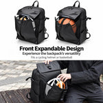 Zaino sportivo da viaggio REMOID 1204A con porta casco, porta pallone da basket e borsa impermeabile per laptop.