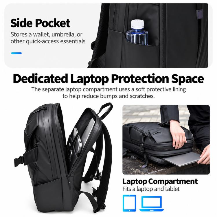 Zaino sportivo da viaggio REMOID 1204A con porta casco, porta pallone da basket e borsa impermeabile per laptop.