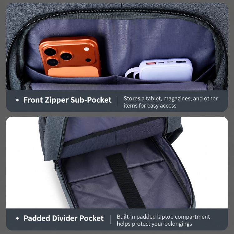 REMOID 26088 Zaino da uomo per laptop, leggero, resistente all'acqua, ideale per viaggi e lavoro.