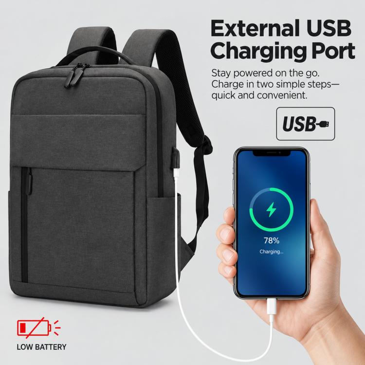 Zaino per laptop REMOID 1173, resistente all'acqua, ideale per viaggi di lavoro e con porta di ricarica USB.