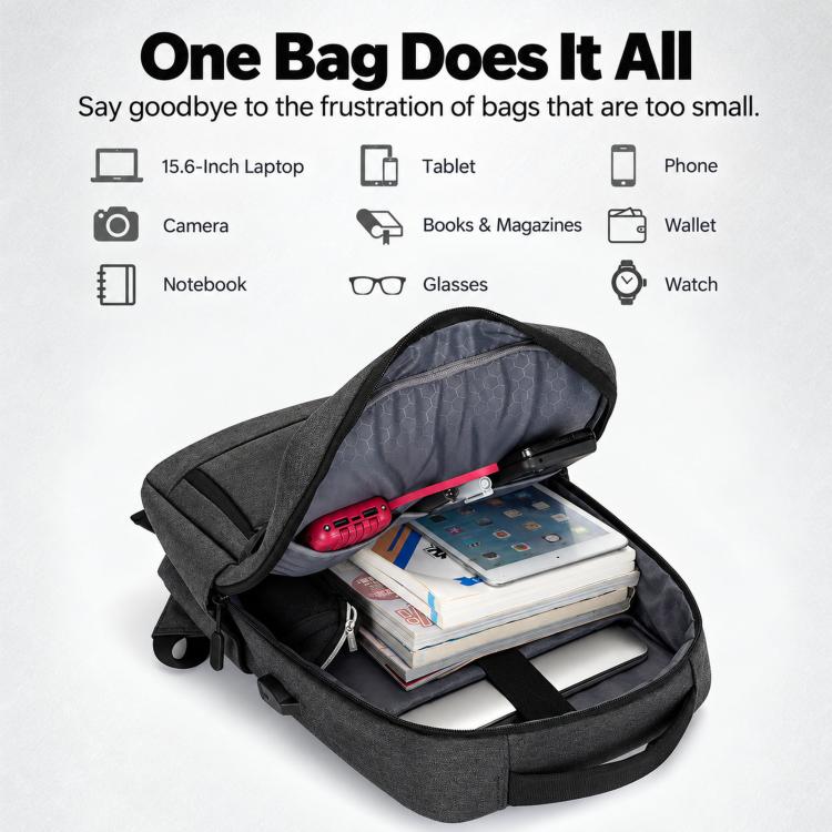 Zaino per laptop REMOID 1172, resistente all'acqua, ideale per viaggi di lavoro e con porta di ricarica USB.