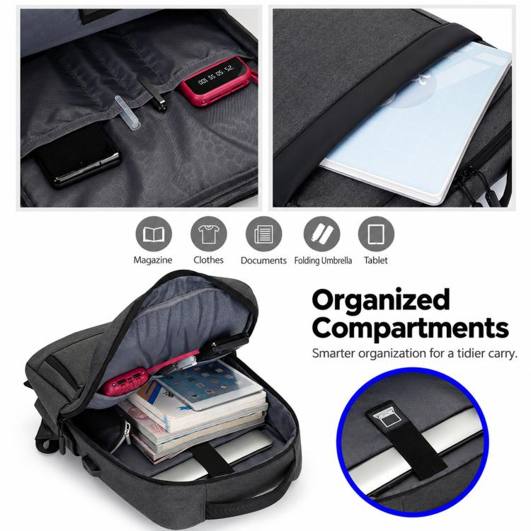 Zaino per laptop REMOID 1172, resistente all'acqua, ideale per viaggi di lavoro e con porta di ricarica USB.