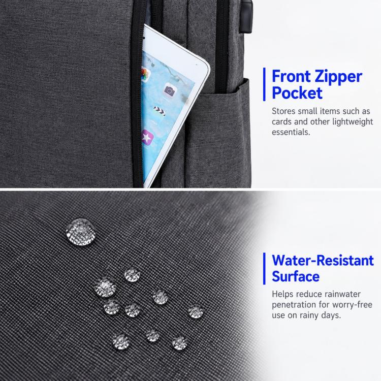 Zaino per laptop REMOID 1172, resistente all'acqua, ideale per viaggi di lavoro e con porta di ricarica USB.