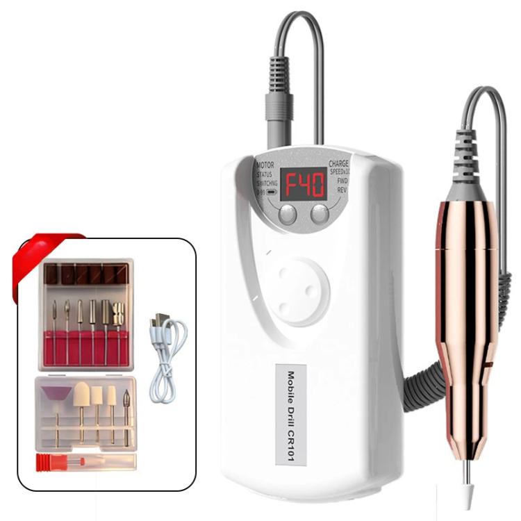 Fresa elettrica per unghie da 40000 giri/min, ricaricabile, per unghie in gel e acrilico, kit con 12 punte.