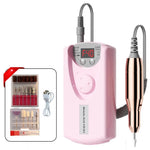 Fresa elettrica per unghie da 40000 giri/min, ricaricabile, per unghie in gel e acrilico, kit con 12 punte.