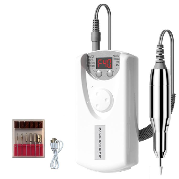 Fresa elettrica per unghie da 40000 giri/min, ricaricabile, per unghie in gel e acrilico, kit con 6 punte.