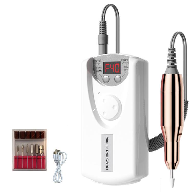 Fresa elettrica per unghie da 40000 giri/min, ricaricabile, per unghie in gel e acrilico, kit con 6 punte.