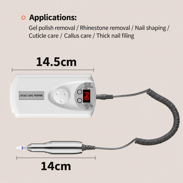 Fresa elettrica per unghie da 40000 giri/min, ricaricabile, per unghie in gel e acrilico, kit con 6 punte.
