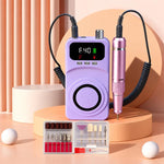 Fresa elettrica per unghie ricaricabile da 40000 giri/min con luce UV e 40 livelli di velocità., 12 Bits Purple+Pink, 12 Bits Purple+Silver, 12 Bits Purple+Grey, 12 Bits Beige+Pink, 12 Bits Beige+Silver, 12 Bits Beige+Grey, 6 Bits Purple+Pink          ...