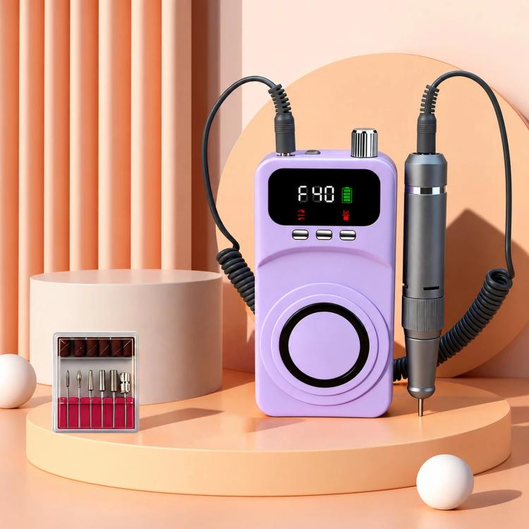 Fresa elettrica per unghie ricaricabile da 40000 giri/min con luce UV e 40 livelli di velocità., 12 Bits Purple+Pink, 12 Bits Purple+Silver, 12 Bits Purple+Grey, 12 Bits Beige+Pink, 12 Bits Beige+Silver, 12 Bits Beige+Grey, 6 Bits Purple+Pink          ...