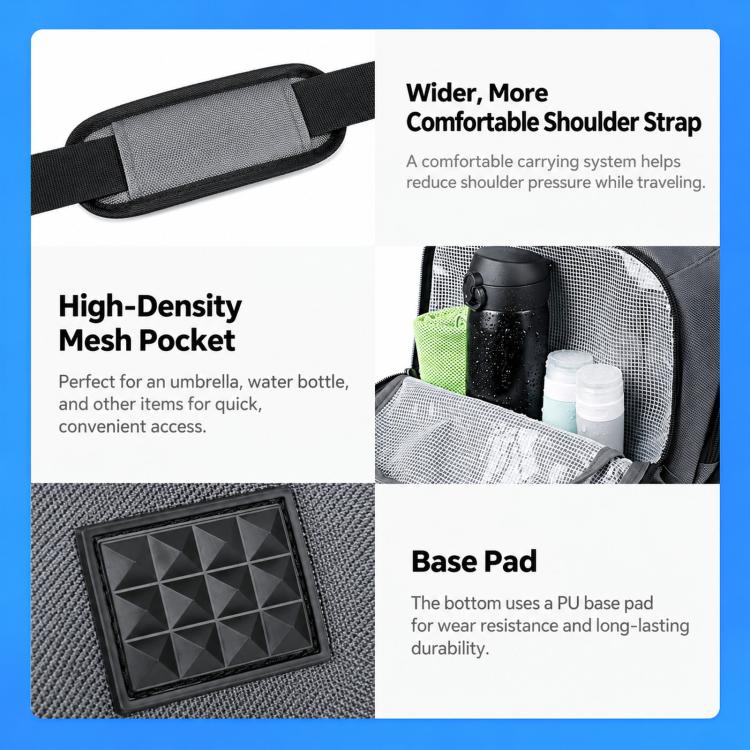 REMOID T17 Borsa sportiva da palestra di grandi dimensioni, borsa da viaggio con scomparto per scarpe, tasca impermeabile, zaino.