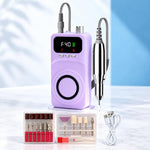 Fresa elettrica per unghie ricaricabile da 40000 giri/min con luce UV integrata e manipolo con ventola., 12 Bits Beige Silver, 12 Bits Beige+Gold, 12 Bits Purple Silver, 12 Bits Purple Gold, 6 Bits Beige Silver, 6 Bits Beige Gold, 6 Bits Purple Silver ...