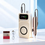 Fresa elettrica per unghie ricaricabile da 40000 giri/min con luce UV integrata e manipolo con ventola., 12 Bits Beige Silver, 12 Bits Beige+Gold, 12 Bits Purple Silver, 12 Bits Purple Gold, 6 Bits Beige Silver, 6 Bits Beige Gold, 6 Bits Purple Silver ...