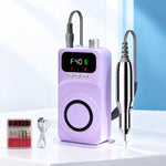 Fresa elettrica per unghie ricaricabile da 40000 giri/min con luce UV integrata e manipolo con ventola., 12 Bits Beige Silver, 12 Bits Beige+Gold, 12 Bits Purple Silver, 12 Bits Purple Gold, 6 Bits Beige Silver, 6 Bits Beige Gold, 6 Bits Purple Silver ...