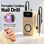 Fresa elettrica per unghie ricaricabile da 40000 giri/min con luce UV integrata e manipolo con ventola., 12 Bits Beige Silver, 12 Bits Beige+Gold, 12 Bits Purple Silver, 12 Bits Purple Gold, 6 Bits Beige Silver, 6 Bits Beige Gold, 6 Bits Purple Silver ...