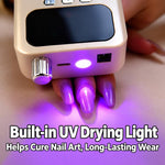Fresa elettrica per unghie ricaricabile da 40000 giri/min con luce UV integrata e manipolo con ventola., 12 Bits Beige Silver, 12 Bits Beige+Gold, 12 Bits Purple Silver, 12 Bits Purple Gold, 6 Bits Beige Silver, 6 Bits Beige Gold, 6 Bits Purple Silver ...