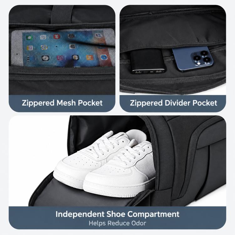 REMOID T26 Borsa sportiva grande da palestra, zaino da viaggio convertibile, borsa a tracolla sportiva con scomparto per scarpe e tasca impermeabile