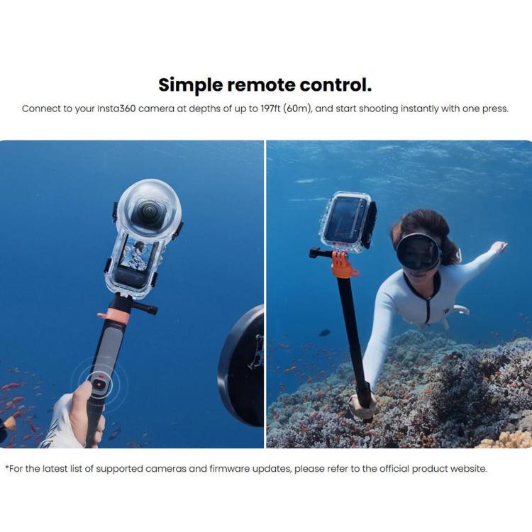 Per Insta360 X6 / X4 Air / X5 / Ace Pro 2 Asta per selfie subacquea originale con telecomando, Underwater Selfie Stick