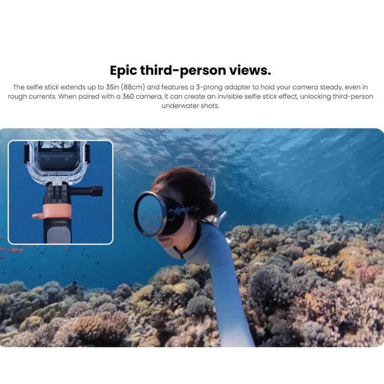 Per Insta360 X6 / X4 Air / X5 / Ace Pro 2 Asta per selfie subacquea originale con telecomando, Underwater Selfie Stick