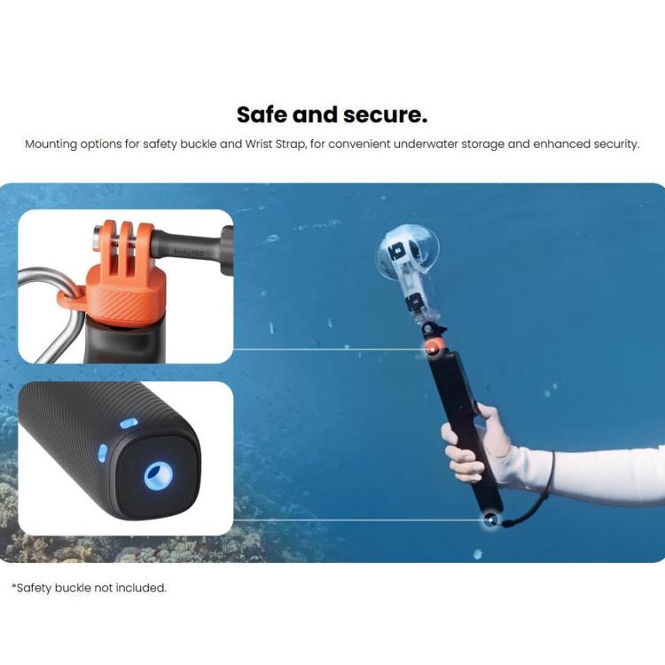 Per Insta360 X6 / X4 Air / X5 / Ace Pro 2 Asta per selfie subacquea originale con telecomando, Underwater Selfie Stick