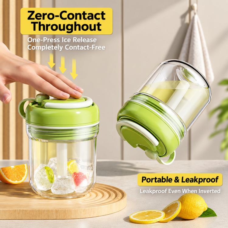 Stampo per cubetti di ghiaccio, tazza con pressa portatile per ghiaccio, Orange 380ml, Green 380ml, White 380ml, Orange 550ml, Green 550ml, White 550ml