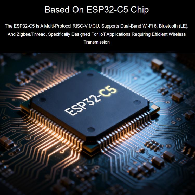Scheda di sviluppo Waveshare ESP32-C5 Dual-Band Wi-Fi 6 con processore single-core a 240 MHz, Without Pinheader, With Pinheader