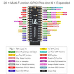 Scheda di sviluppo Waveshare ESP32-C5 Dual-Band Wi-Fi 6 con processore single-core a 240 MHz, Without Pinheader, With Pinheader