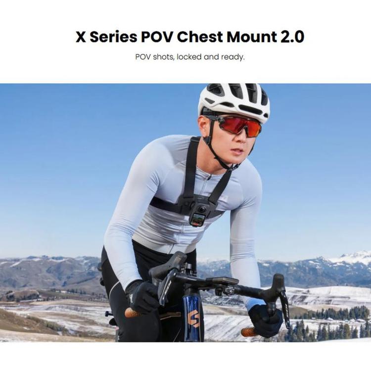 For Insta360 X6 / X5 / X4 / X3 / X4 Air Original POV Chest Mount 2.0, POV Chest Mount 2.0