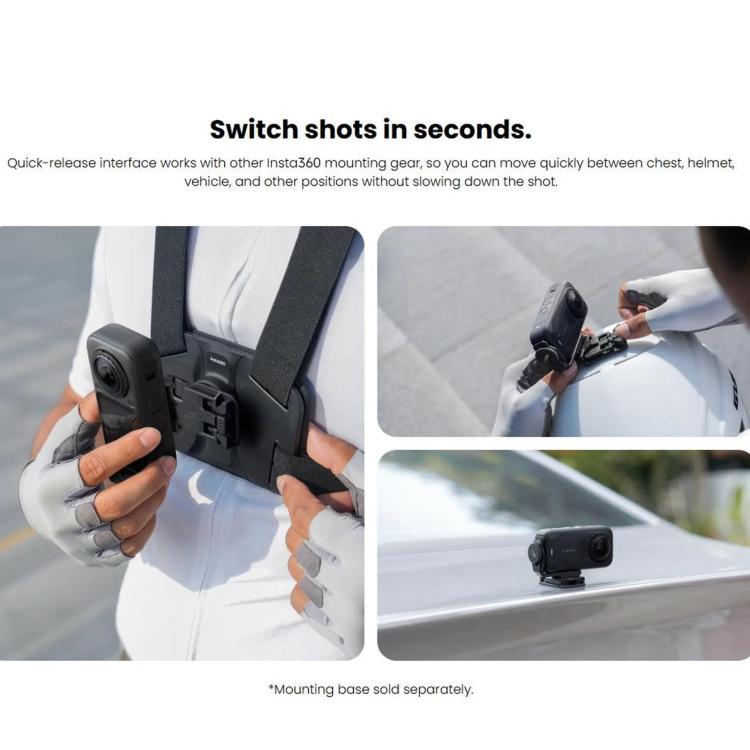 For Insta360 X6 / X5 / X4 / X3 / X4 Air Original POV Chest Mount 2.0, POV Chest Mount 2.0