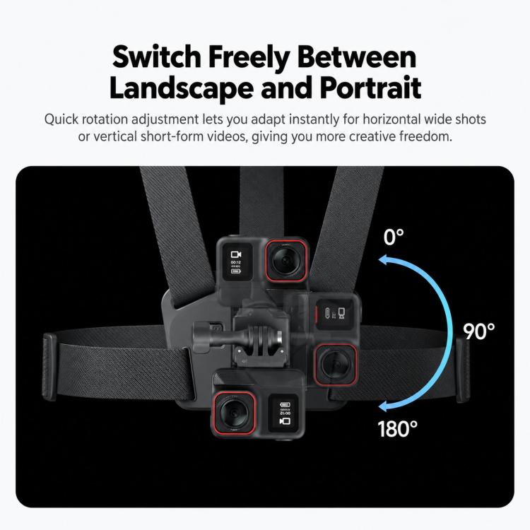 Supporto pettorale originale 2.0 per Insta360 X6 / X5 / Ace Pro 2 / GO Ultra., Chest Mount 2.0