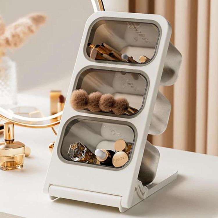 Scatola porta capsule di caffè a 3 livelli con inserto inclinato, organizer da scrivania per bustine di tè e snack, Large, Small
