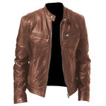 Giacca invernale da moto in PU con multitasche, collo alto e cerniera., 3XL, 4XL