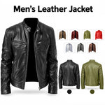Giacca invernale da moto in PU con multitasche, collo alto e cerniera., M, L