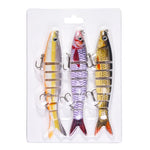 Set da 3 pezzi HENGJIA JM0633B - Swimbait snodate multisegmento a affondamento lento