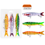 Set da 3 pezzi HENGJIA JM0633B - Swimbait snodate multisegmento a affondamento lento