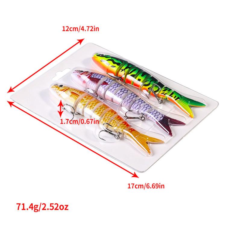 Set da 3 pezzi HENGJIA JM0633B - Swimbait snodate multisegmento a affondamento lento