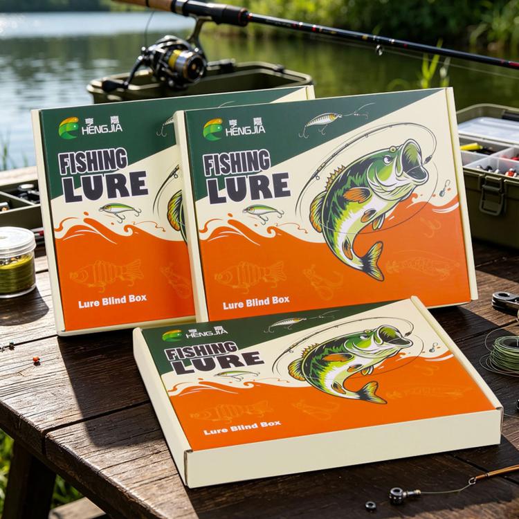 Kit di esche da pesca HENGJIA da 18 pezzi/scatola, esche rigide e morbide di vario tipo, set da pesca in scatola