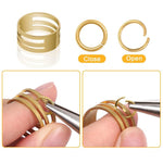 Kit per la creazione di gioielli (1040 pezzi/scatola): 40 chiusure a moschettone e 1000 anellini di giunzione in 5 misure (4 mm - 10 mm), With Tool K-White++Gold, Without Tool K-white Gold, With Tool K-White, Without Tool K-white