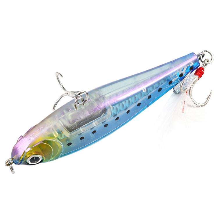 HENGJIA PE049 - Artificiale Sinking Pencil per pesca, esca rigida a lungo lancio con ancoretta piumata