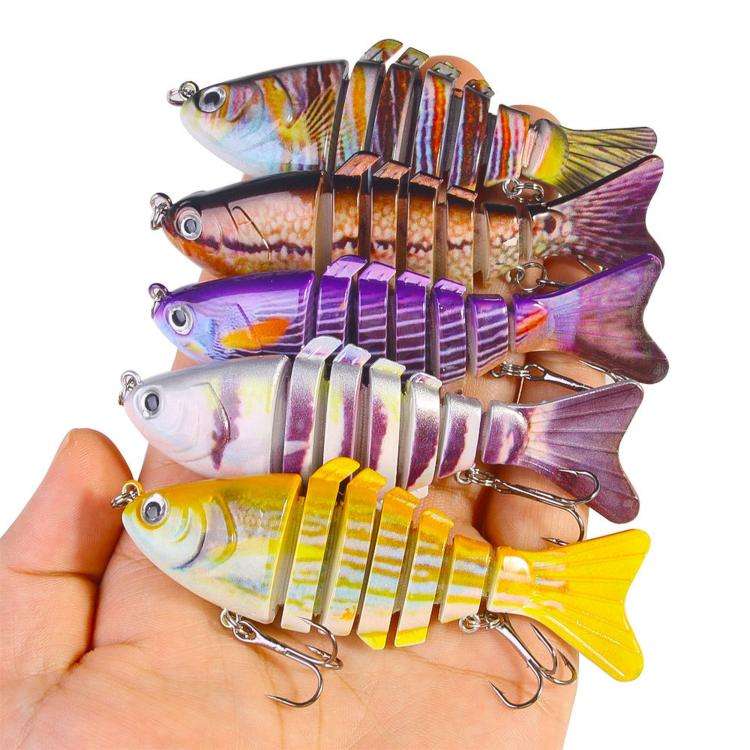 HENGJIA JM074 Esche artificiali da pesca Swimbait multi-snodate affondanti, esche rigide multi-segmentate, 9.7cm 15g
