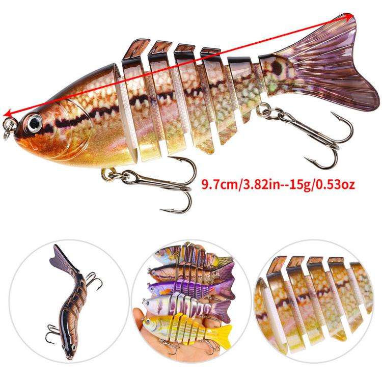 HENGJIA JM074 Esche artificiali da pesca Swimbait multi-snodate affondanti, esche rigide multi-segmentate, 9.7cm 15g