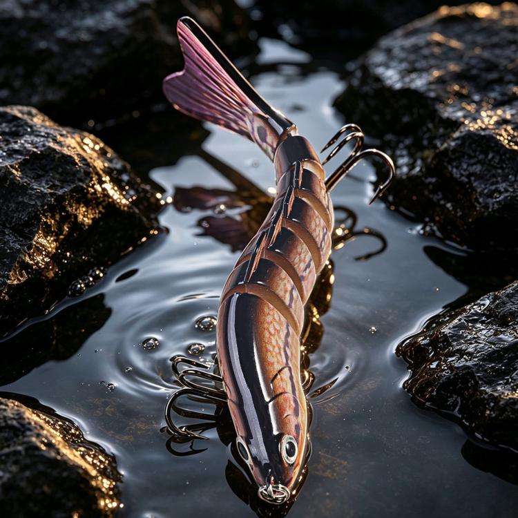 HENGJIA JM074 Esche artificiali da pesca Swimbait multi-snodate affondanti, esche rigide multi-segmentate, 9.7cm 15g