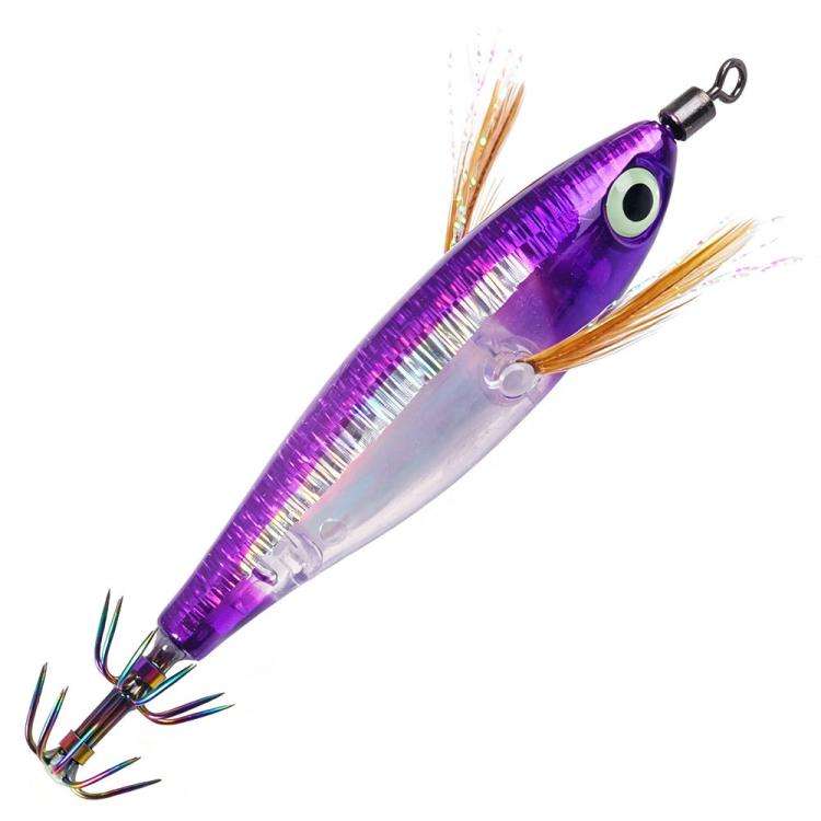 HENGJIA SJ067 Artificiali Squid Jig Fluorescenti Effetto Laser – Esca a Forma di Gambero per Cefalopodi, 8cm 5.5g