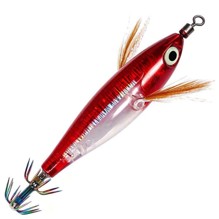 HENGJIA SJ067 Artificiali Squid Jig Fluorescenti Effetto Laser – Esca a Forma di Gambero per Cefalopodi, 8cm 5.5g