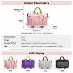 Missrr Expandable Rolling Travel Duffel Bag With Detachable Wheels Nylon Weekender Carry On Bag